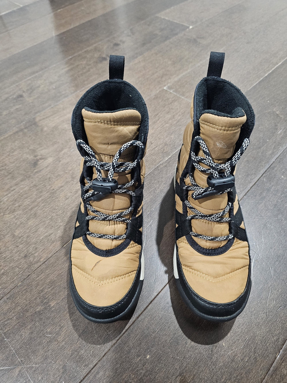 Sorel Kids Tan and Black Waterproof Lace-Up Boots